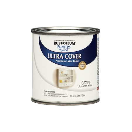 Krud Kutter Rust-Oleum Painters Touch Ultra Cover Satin Blossom White Paint Exterior and Interior 0.5 pt 267300